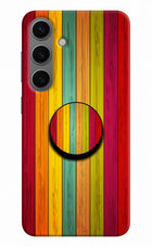 Multicolor Wooden Samsung S24 Pop Case by Casekaro