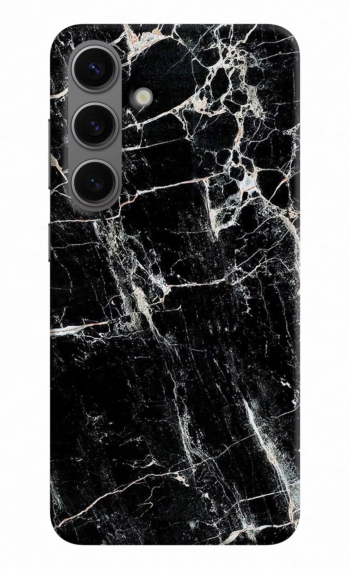 Black Marble Texture Samsung S24 Plus Hard Case Back Cover by Casekaro