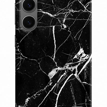 Black Marble Pattern Samsung S24 Plus Hard Case Back Cover by Casekaro