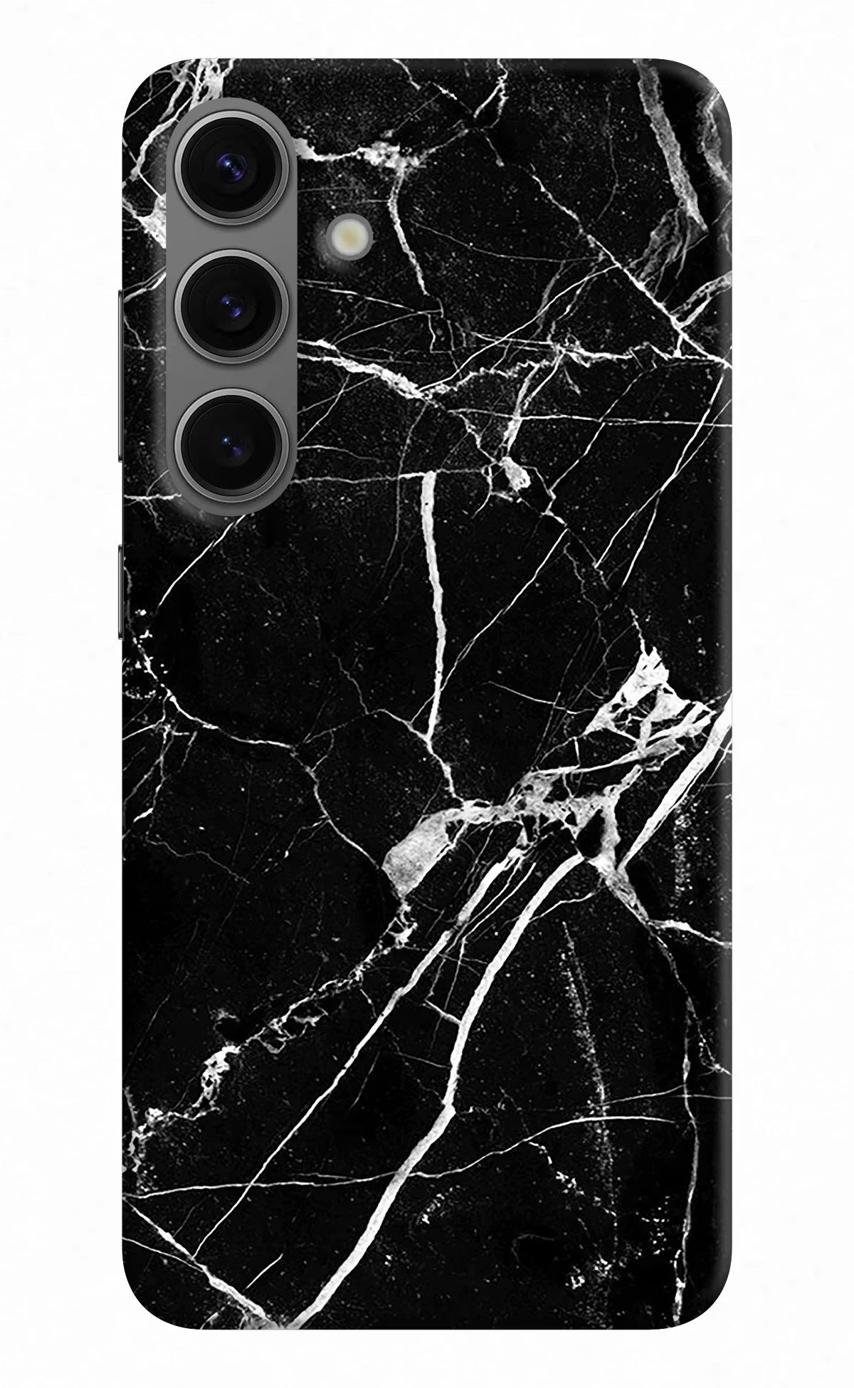 Black Marble Pattern Samsung S24 Plus Hard Case Back Cover by Casekaro