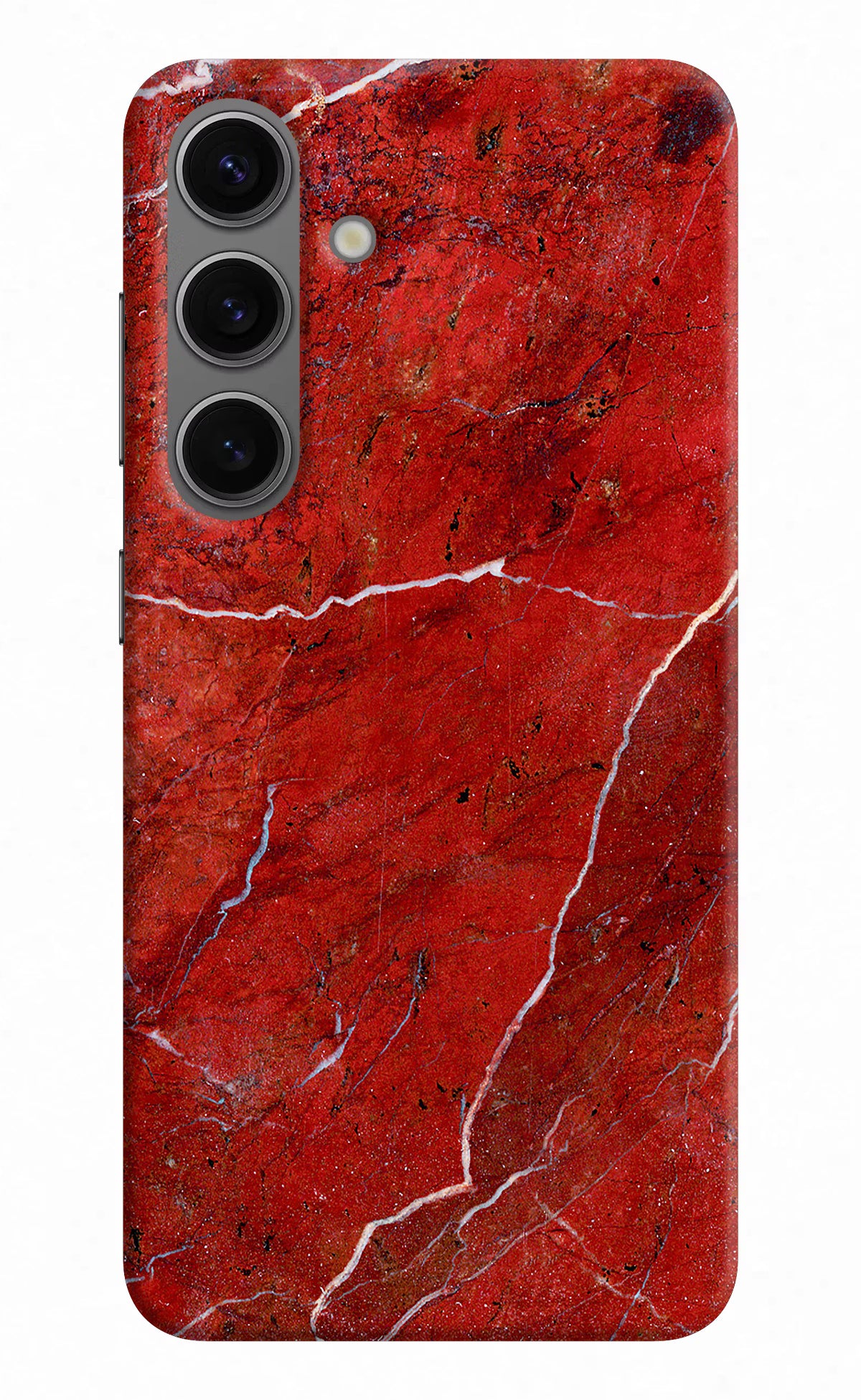 Red Marble Design Samsung S24 Plus Hard Case Back Cover by Casekaro