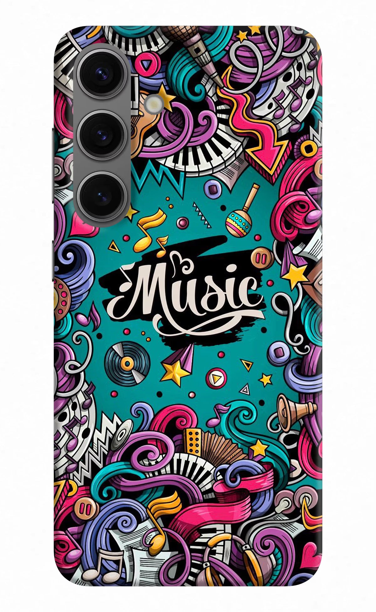 Music Graffiti Samsung S24 Plus Hard Case Back Cover by Casekaro
