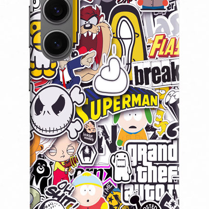 Sticker Bomb Samsung S24 Plus Hard Case Back Cover by Casekaro