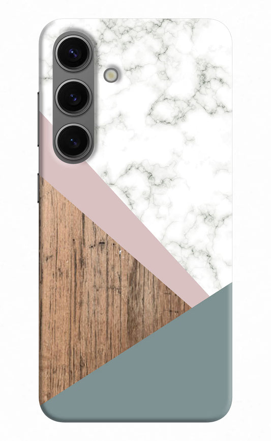 Marble wood Abstract Samsung S24 Plus Hard Case Back Cover by Casekaro