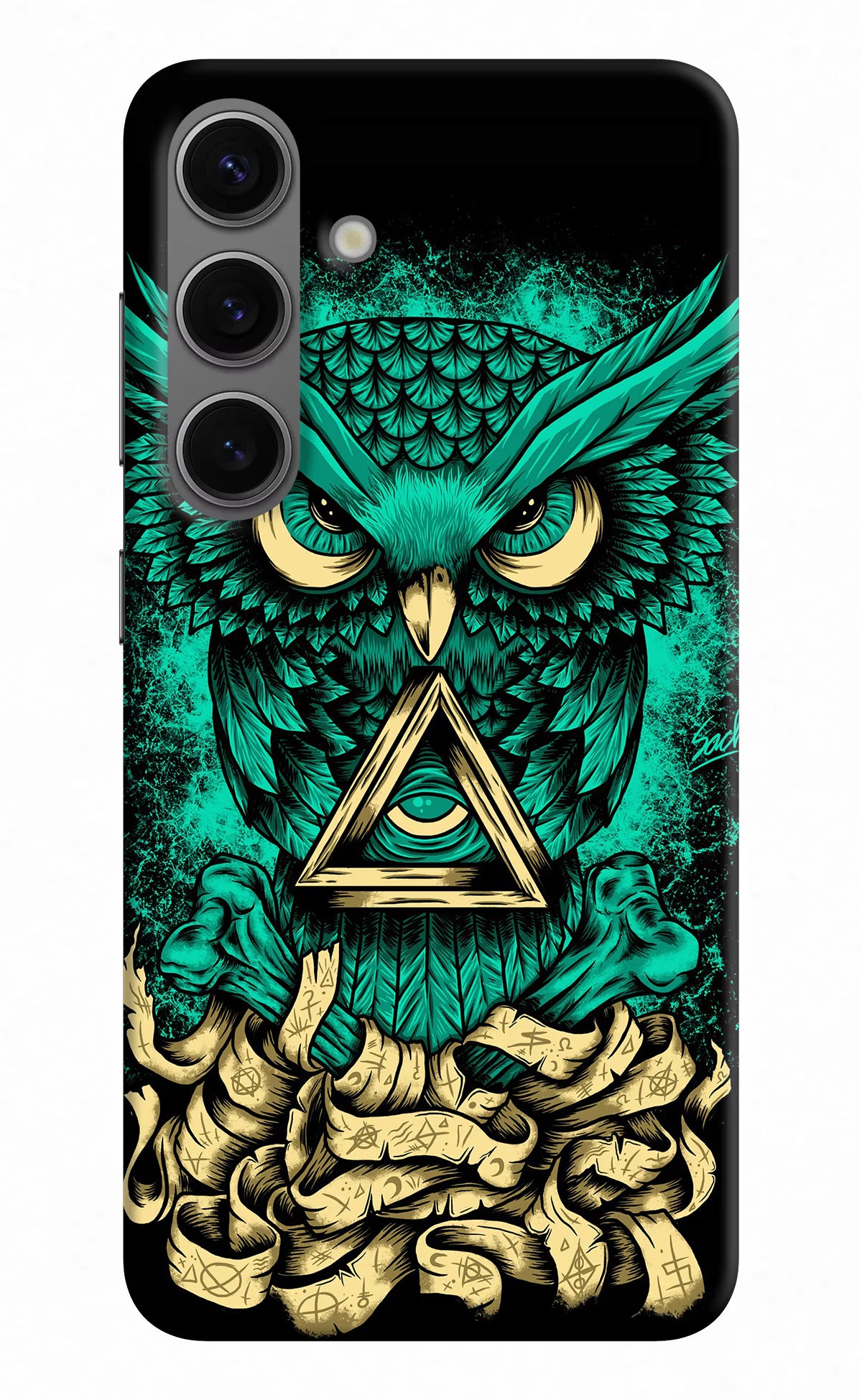 Green Owl Samsung S24 Plus Hard Case Back Cover by Casekaro
