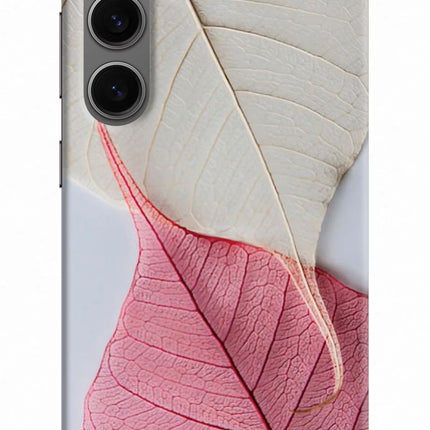 White Pink Leaf Samsung S24 Plus Hard Case Back Cover by Casekaro