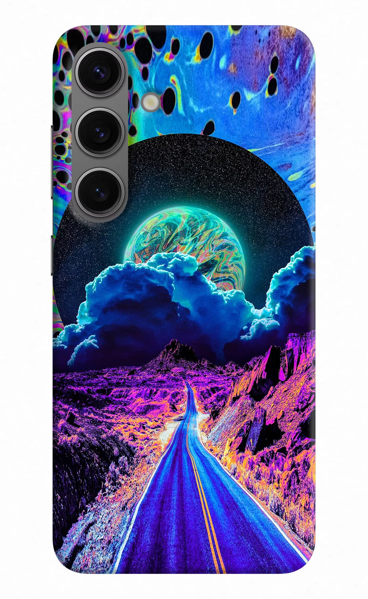 Psychedelic Painting Samsung S24 Plus Hard Case Back Cover by Casekaro