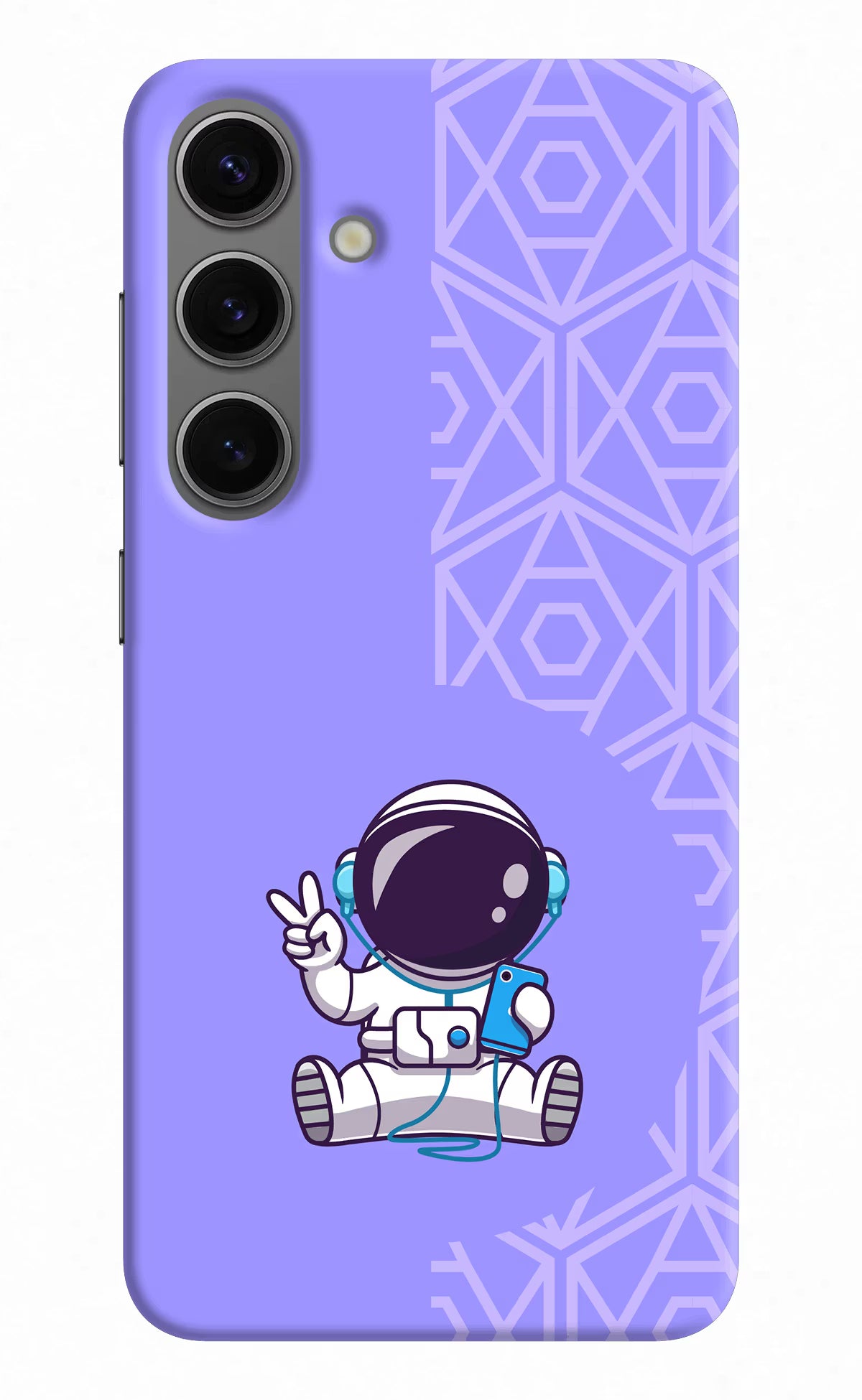 Cute Astronaut Chilling Samsung S24 Plus Hard Case Back Cover by Casekaro