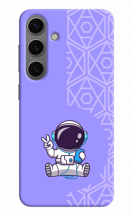 Cute Astronaut Chilling Samsung S24 Plus Hard Case Back Cover by Casekaro