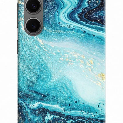 Blue Glitter Marble Samsung S24 Plus Hard Case Back Cover by Casekaro