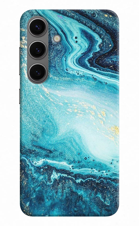 Blue Glitter Marble Samsung S24 Plus Hard Case Back Cover by Casekaro