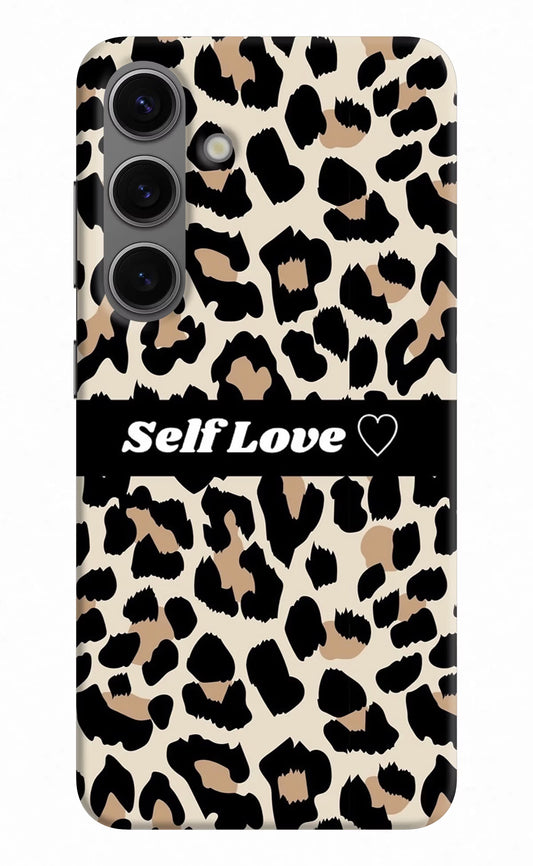 Leopard Print Self Love Samsung S24 Plus Hard Case Back Cover by Casekaro