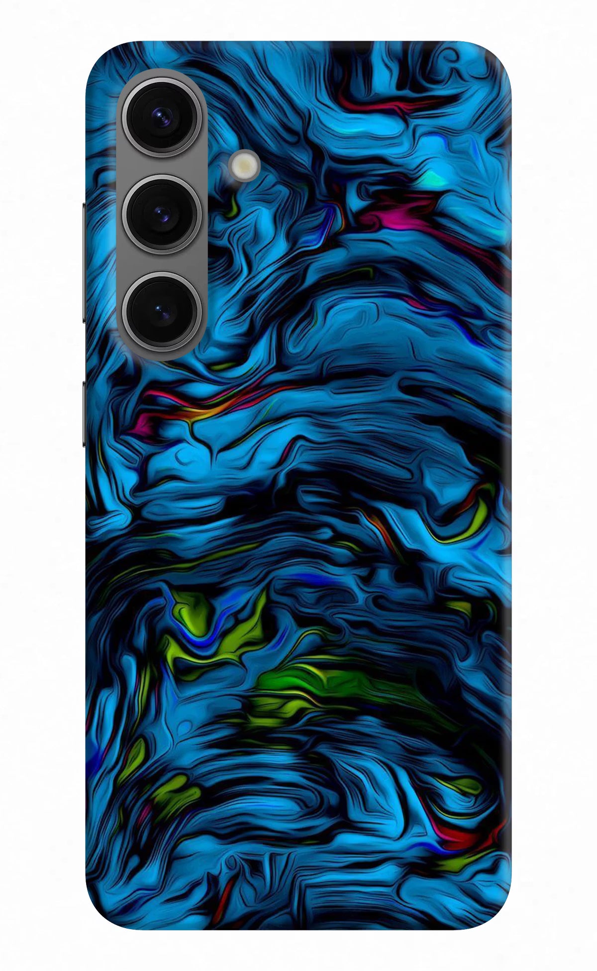 Dark Blue Abstract Samsung S24 Plus Hard Case Back Cover by Casekaro