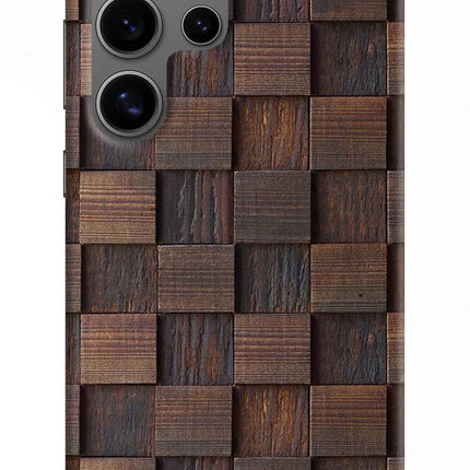 Wooden Cube Design Samsung S24 Ultra Hard Case Back Cover by Casekaro