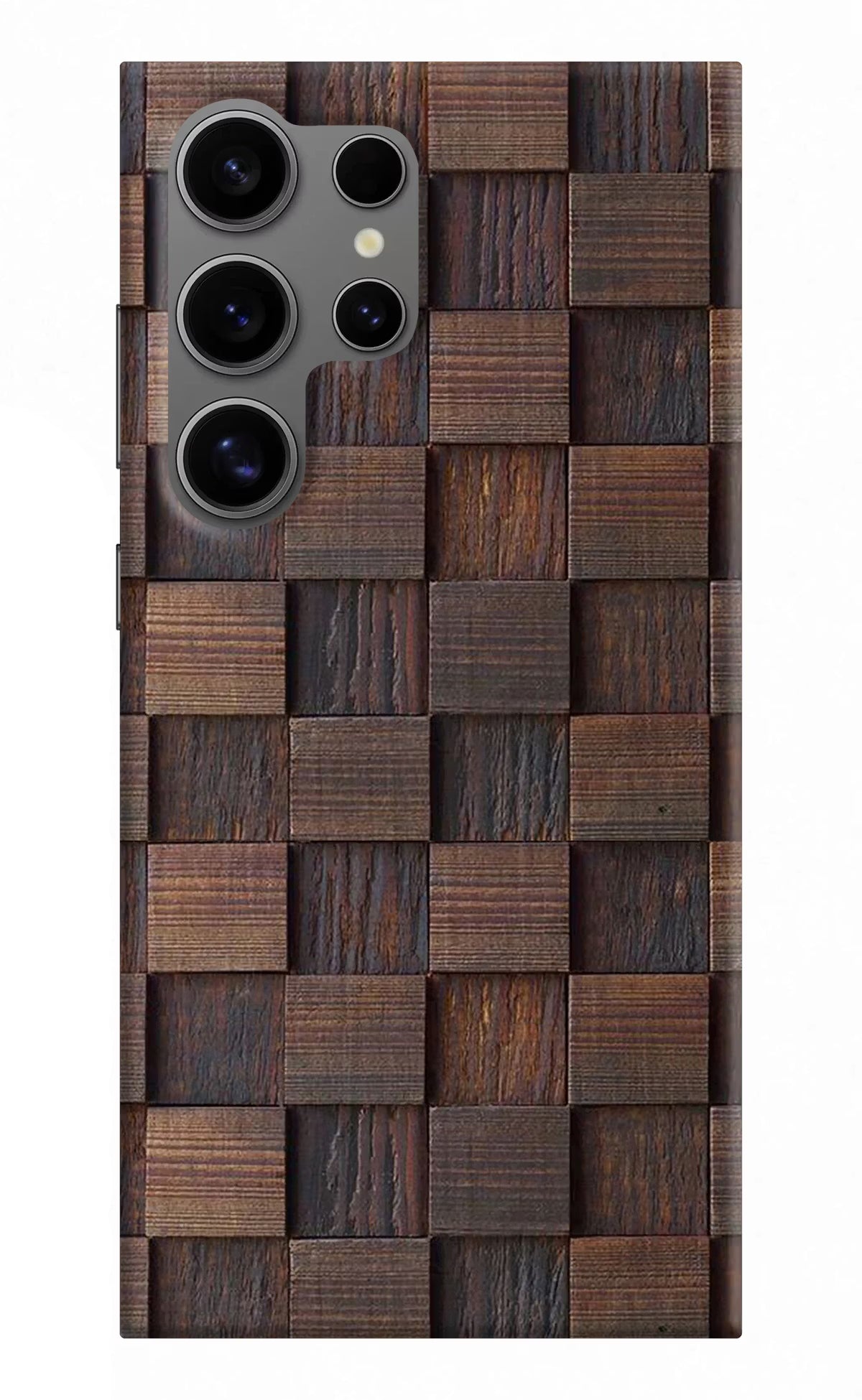 Wooden Cube Design Samsung S24 Ultra Hard Case Back Cover by Casekaro