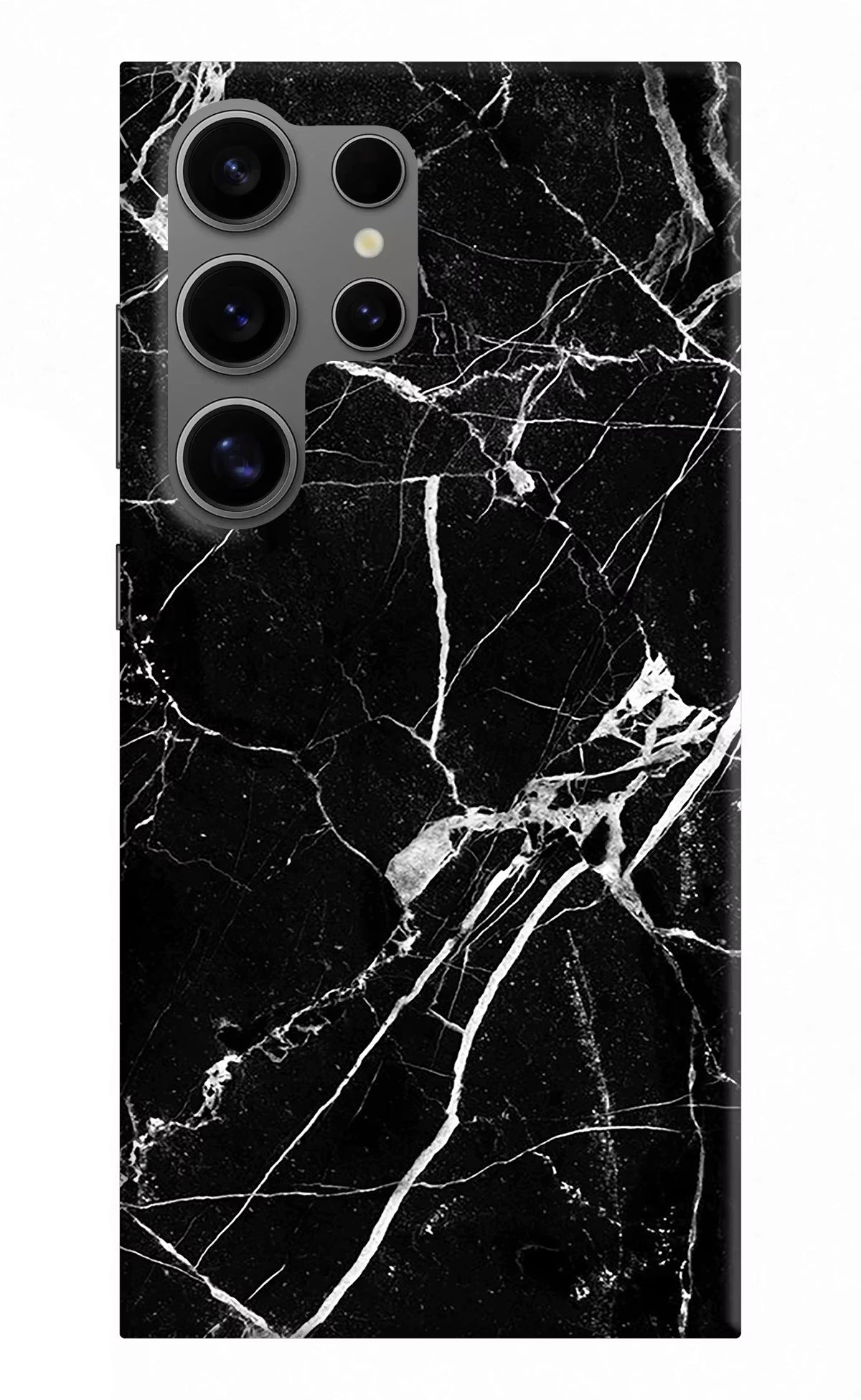 Black Marble Pattern Samsung S24 Ultra Hard Case Back Cover by Casekaro