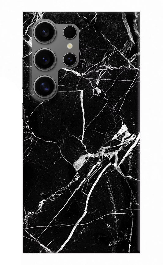 Black Marble Pattern Samsung S24 Ultra Hard Case Back Cover by Casekaro