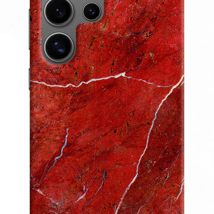 Red Marble Design Samsung S24 Ultra Hard Case Back Cover by Casekaro