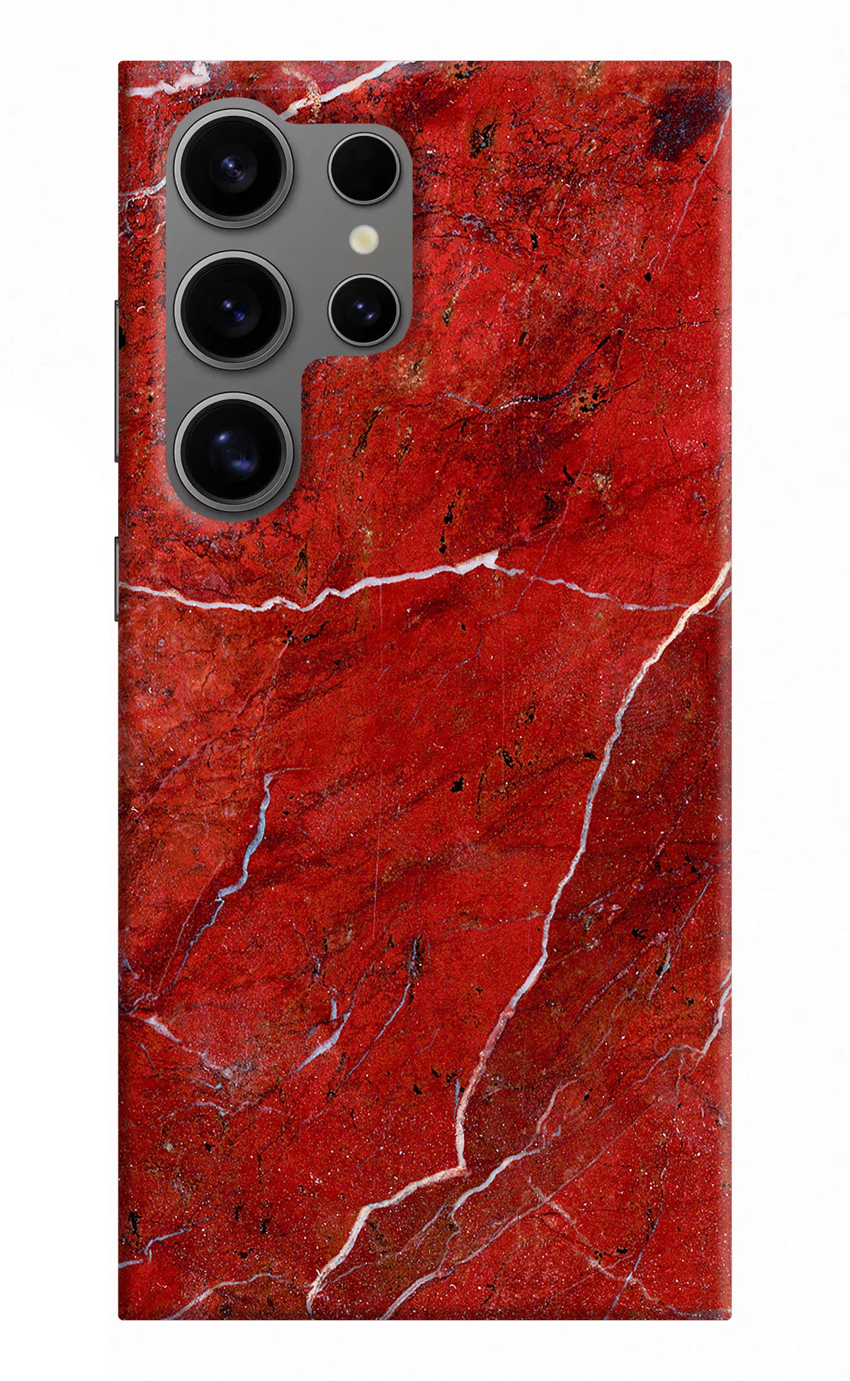 Red Marble Design Samsung S24 Ultra Hard Case Back Cover by Casekaro