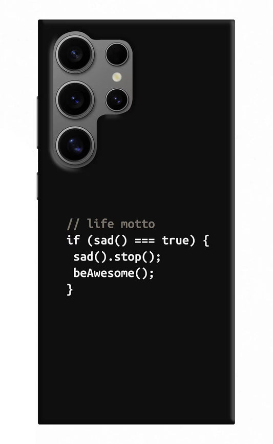 Life Motto Code Samsung S24 Ultra Hard Case Back Cover by Casekaro
