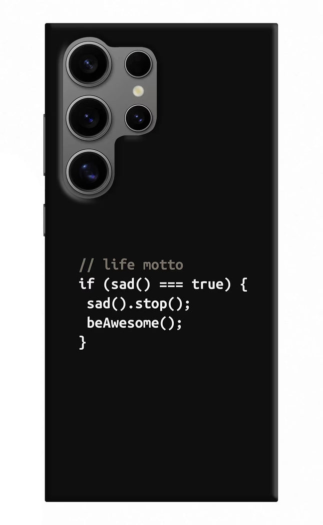 Life Motto Code Samsung S24 Ultra Hard Case Back Cover by Casekaro