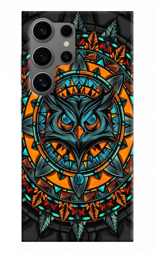 Angry Owl Art Samsung S24 Ultra Hard Case Back Cover by Casekaro