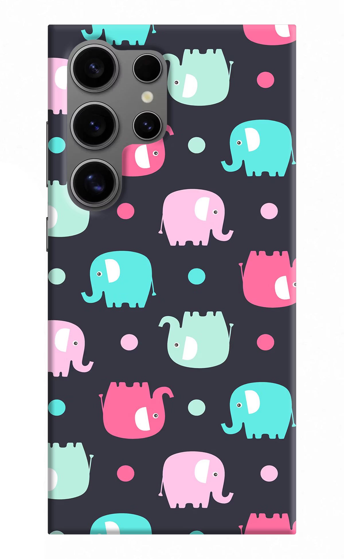 Elephants Samsung S24 Ultra Hard Case Back Cover by Casekaro