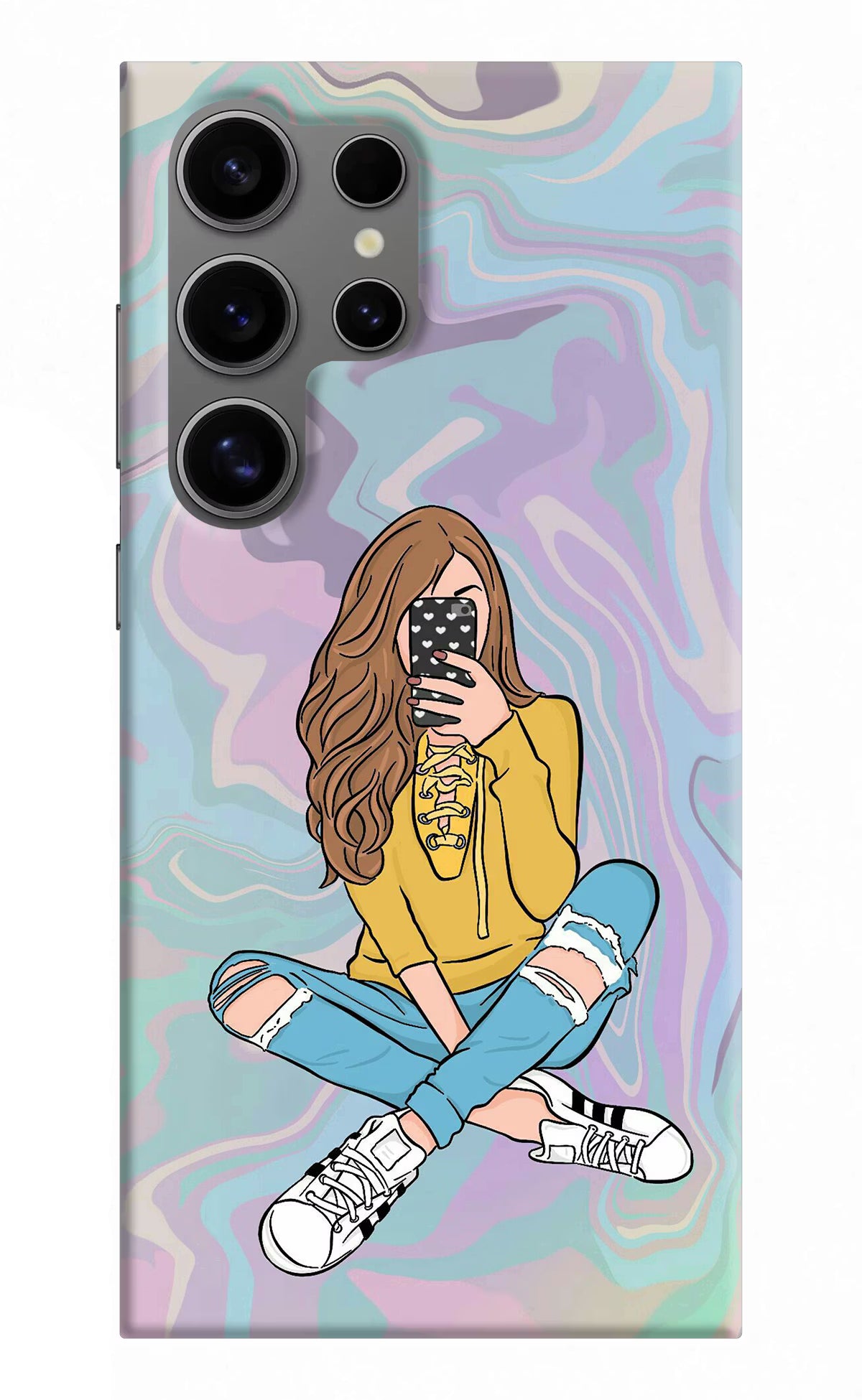 Selfie Girl Samsung S24 Ultra Hard Case Back Cover by Casekaro