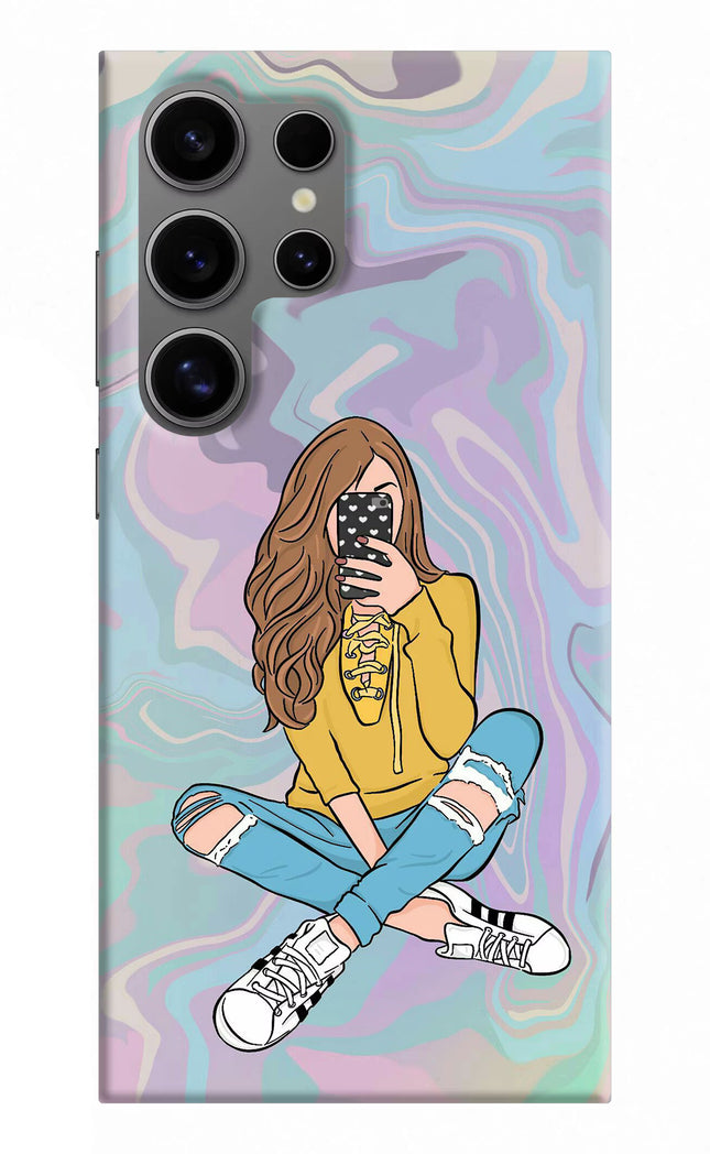 Selfie Girl Samsung S24 Ultra Hard Case Back Cover by Casekaro