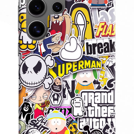 Sticker Bomb Samsung S24 Ultra Hard Case Back Cover by Casekaro