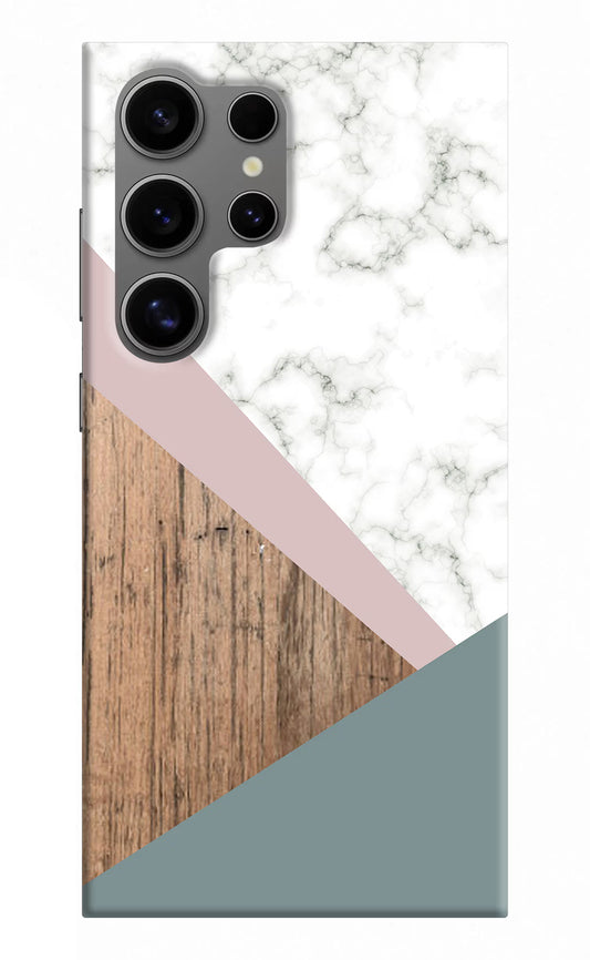 Marble wood Abstract Samsung S24 Ultra Hard Case Back Cover by Casekaro