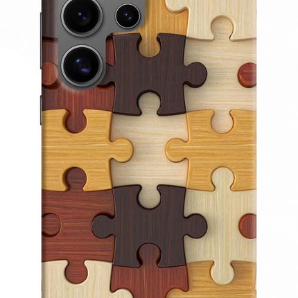 Wooden Puzzle Samsung S24 Ultra Hard Case Back Cover by Casekaro