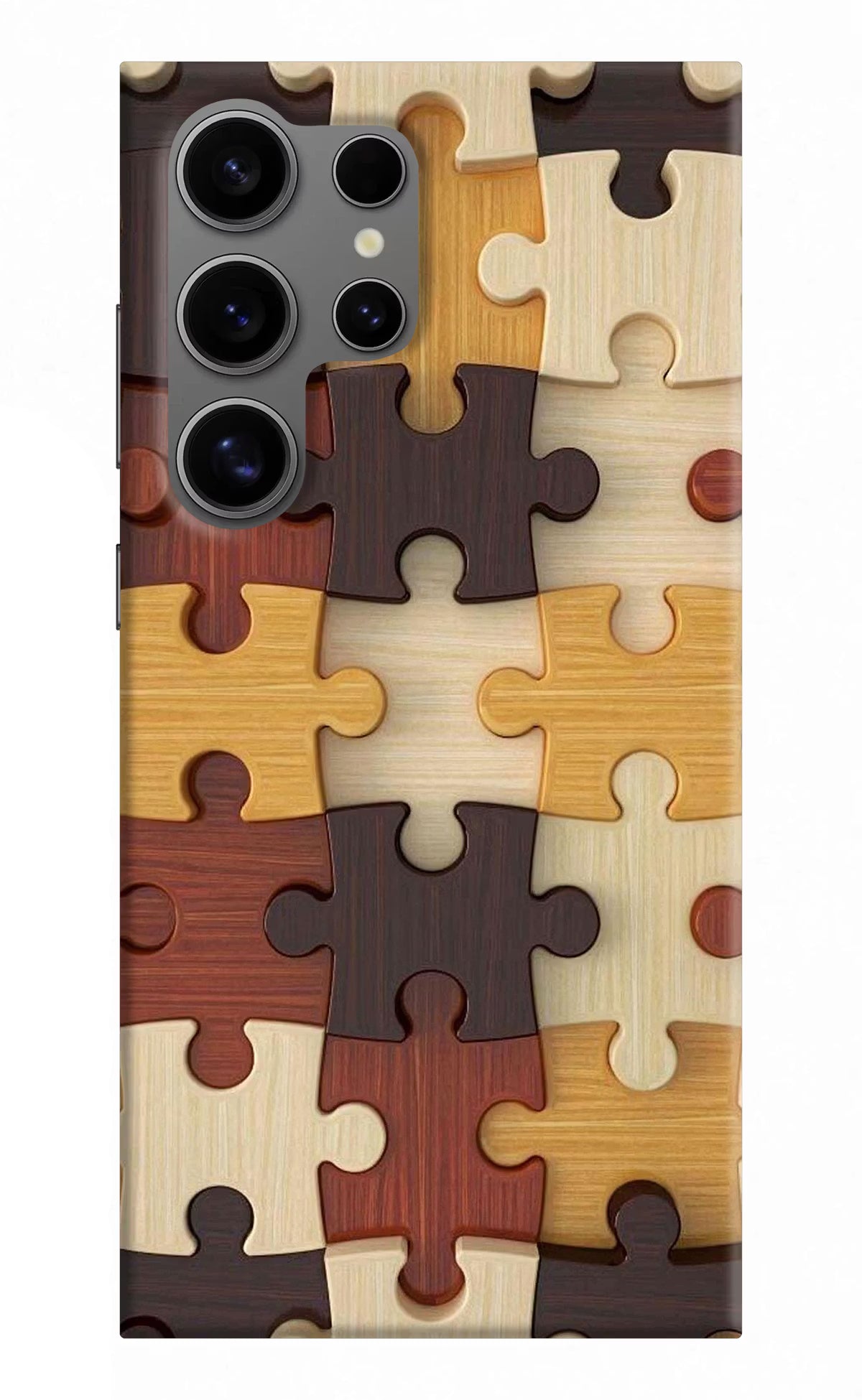 Wooden Puzzle Samsung S24 Ultra Hard Case Back Cover by Casekaro