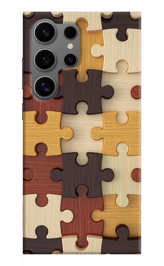 Wooden Puzzle Samsung S24 Ultra Hard Case Back Cover by Casekaro