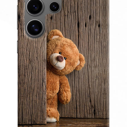 Teddy Wooden Samsung S24 Ultra Hard Case Back Cover by Casekaro
