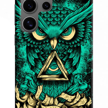 Green Owl Samsung S24 Ultra Hard Case Back Cover by Casekaro