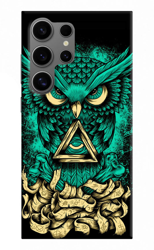 Green Owl Samsung S24 Ultra Hard Case Back Cover by Casekaro