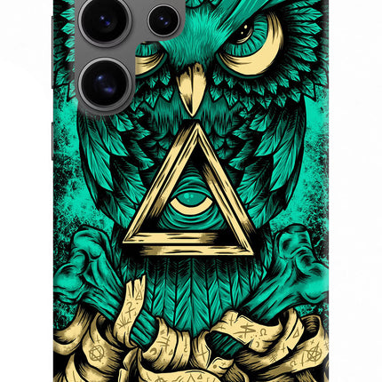 Green Owl Samsung S24 Ultra Hard Case Back Cover by Casekaro
