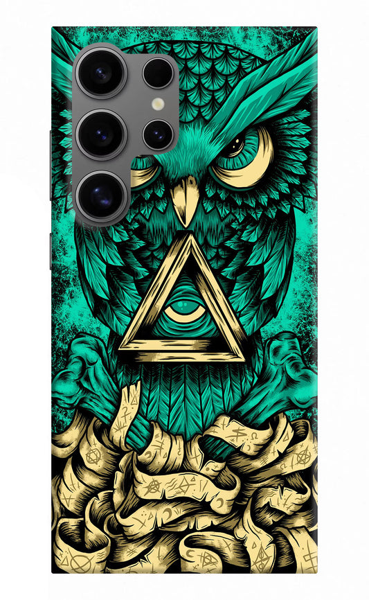 Green Owl Samsung S24 Ultra Hard Case Back Cover by Casekaro