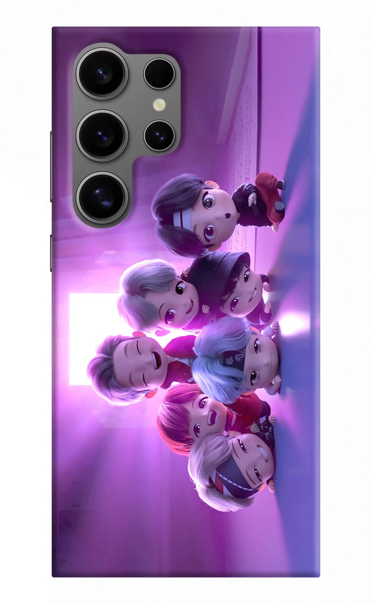 BTS Chibi Samsung S24 Ultra Hard Case Back Cover by Casekaro