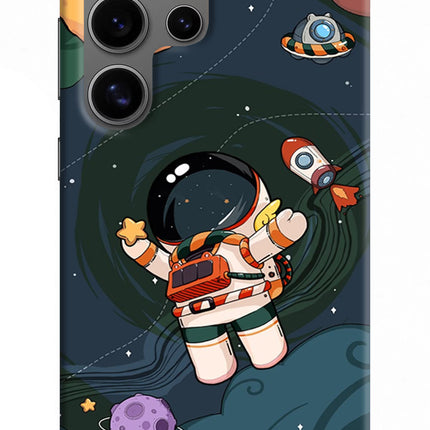 Cartoon Astronaut Samsung S24 Ultra Hard Case Back Cover by Casekaro