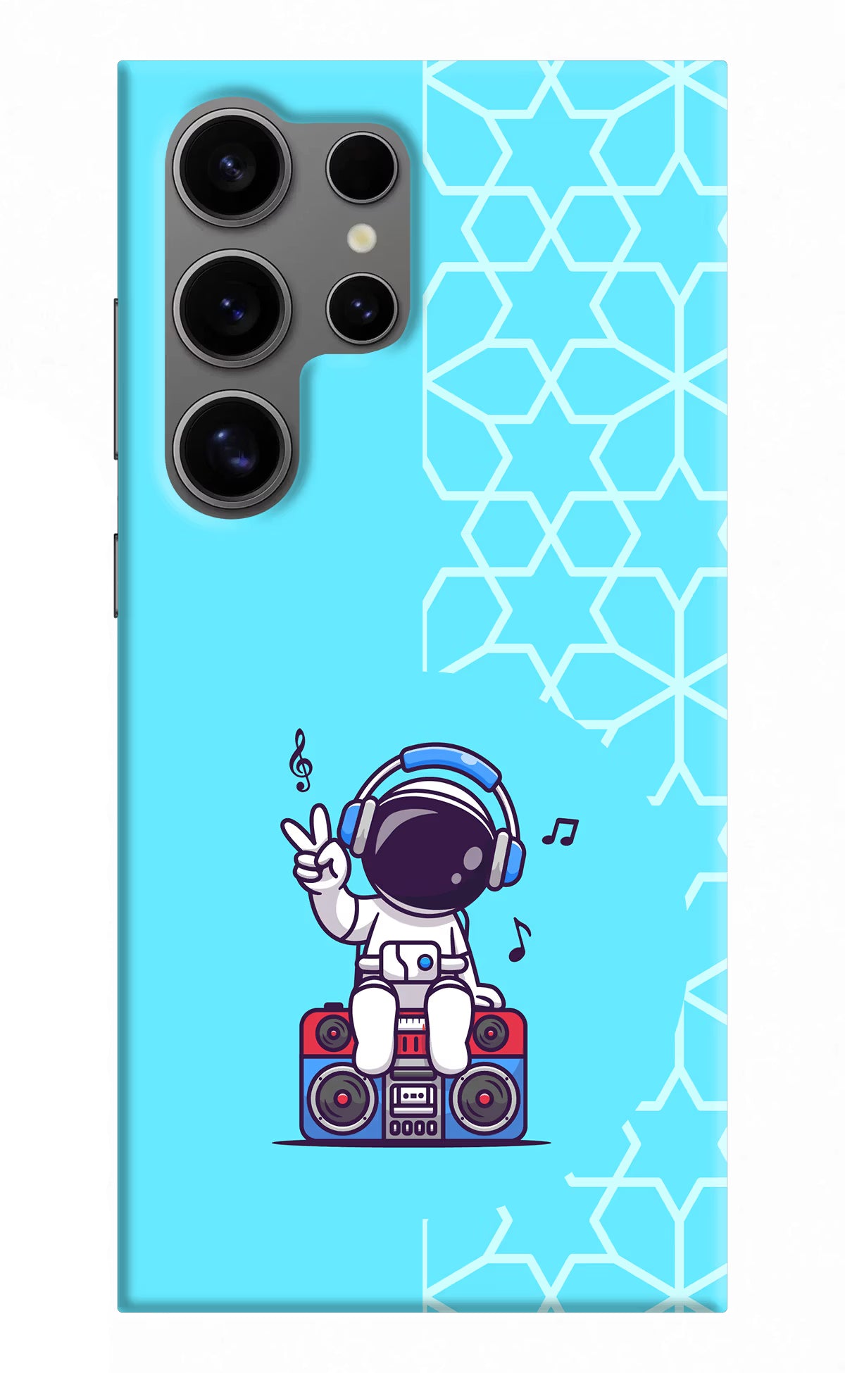 Cute Astronaut Chilling Samsung S24 Ultra Hard Case Back Cover by Casekaro
