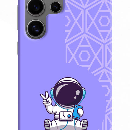 Cute Astronaut Chilling Samsung S24 Ultra Hard Case Back Cover by Casekaro