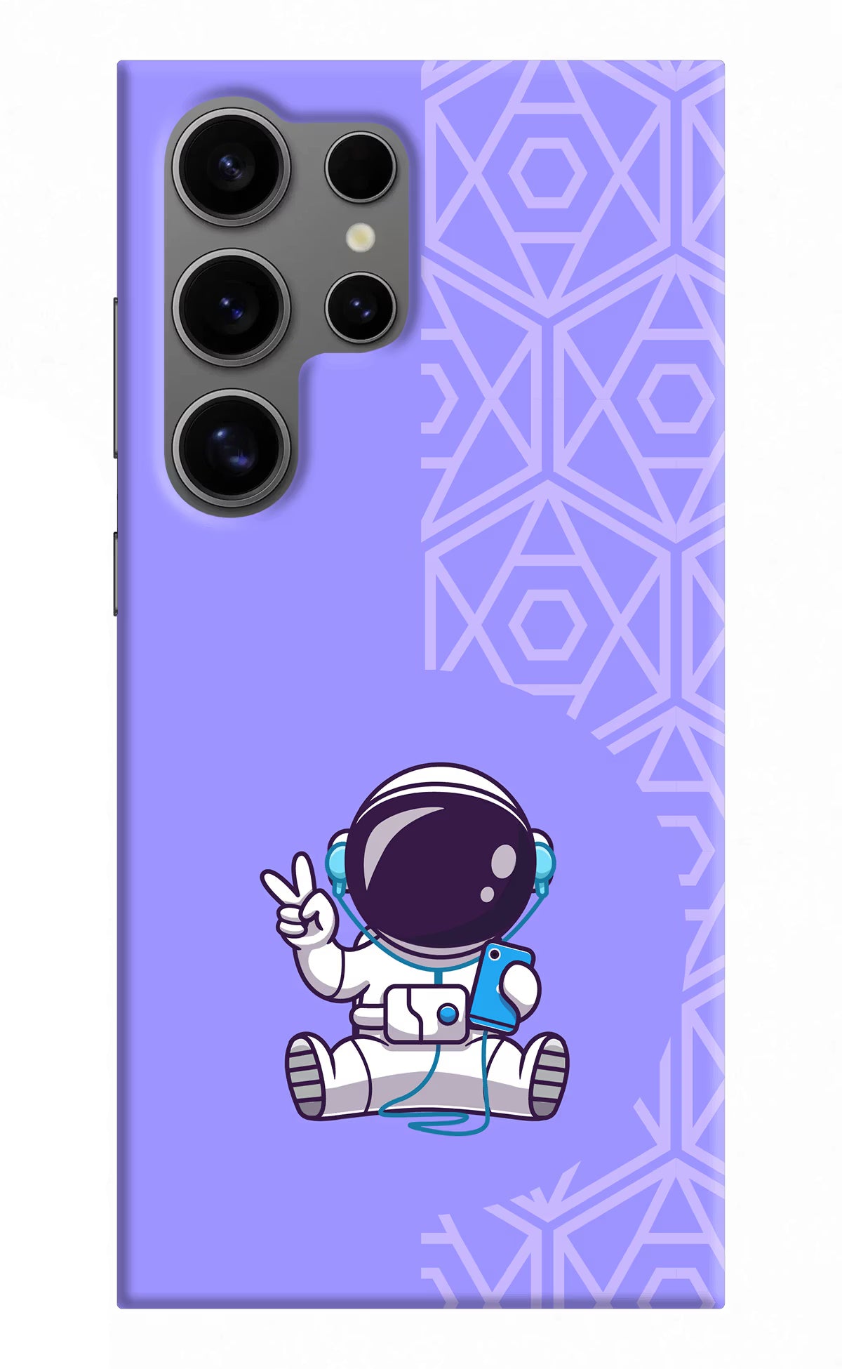 Cute Astronaut Chilling Samsung S24 Ultra Hard Case Back Cover by Casekaro