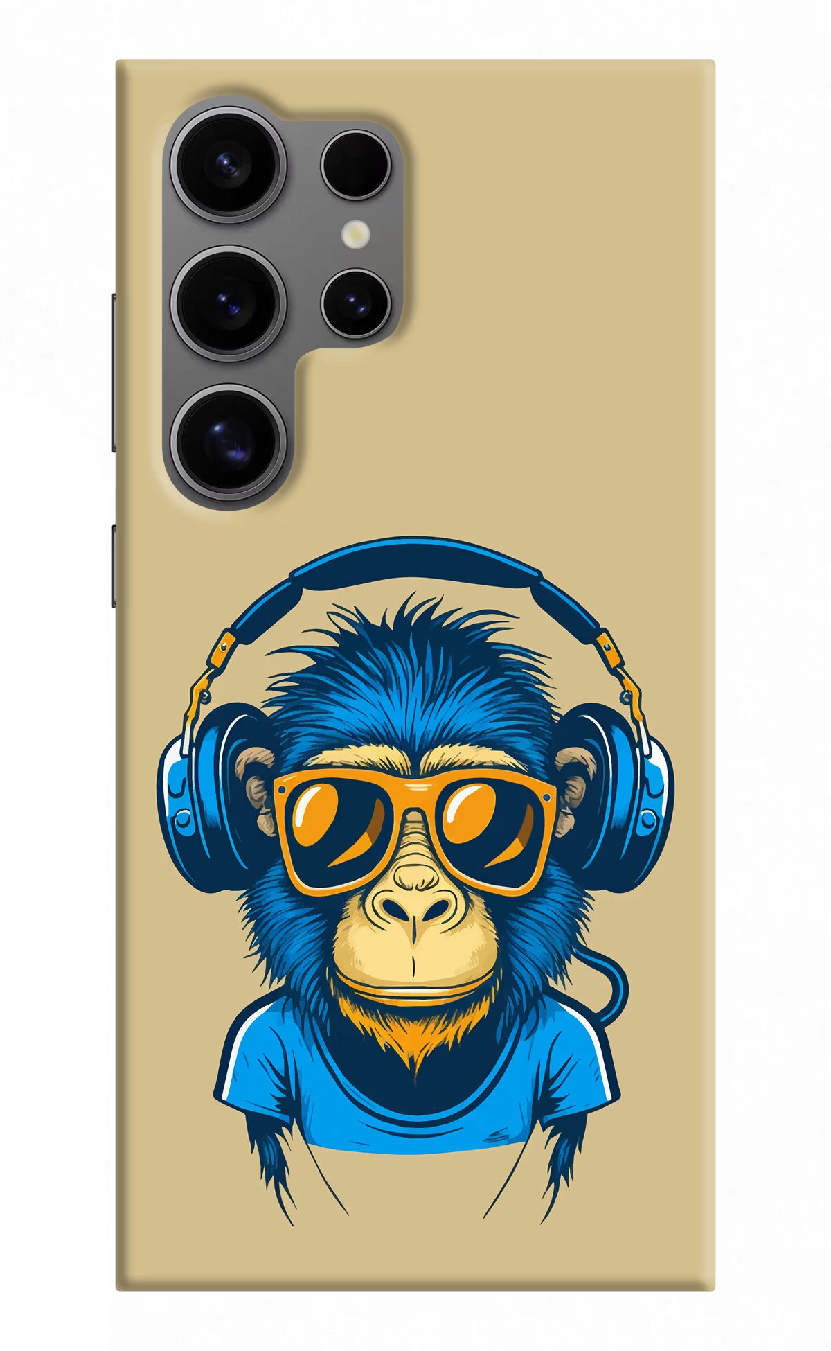 Monkey Headphone Samsung S24 Ultra Hard Case Back Cover by Casekaro