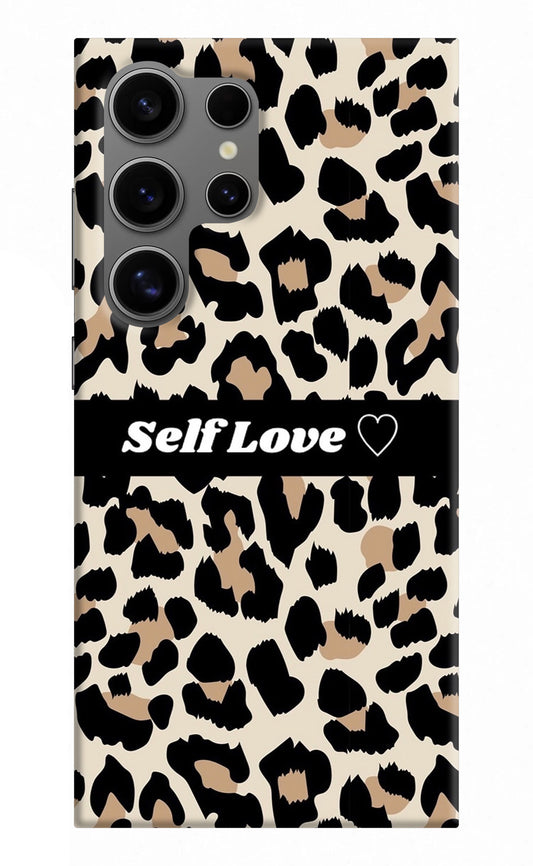 Leopard Print Self Love Samsung S24 Ultra Back Cover