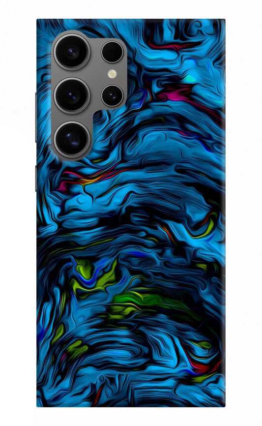 Dark Blue Abstract Samsung S24 Ultra Hard Case Back Cover by Casekaro