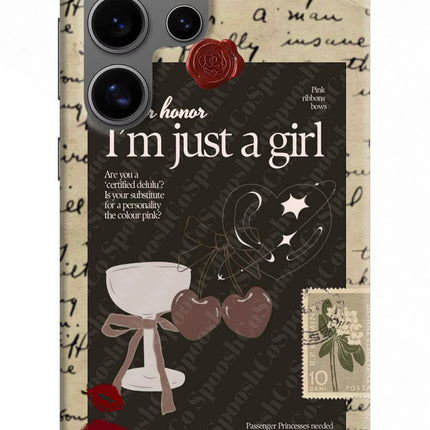 I am just a girl Samsung S24 Ultra Hard Case Back Cover by Casekaro