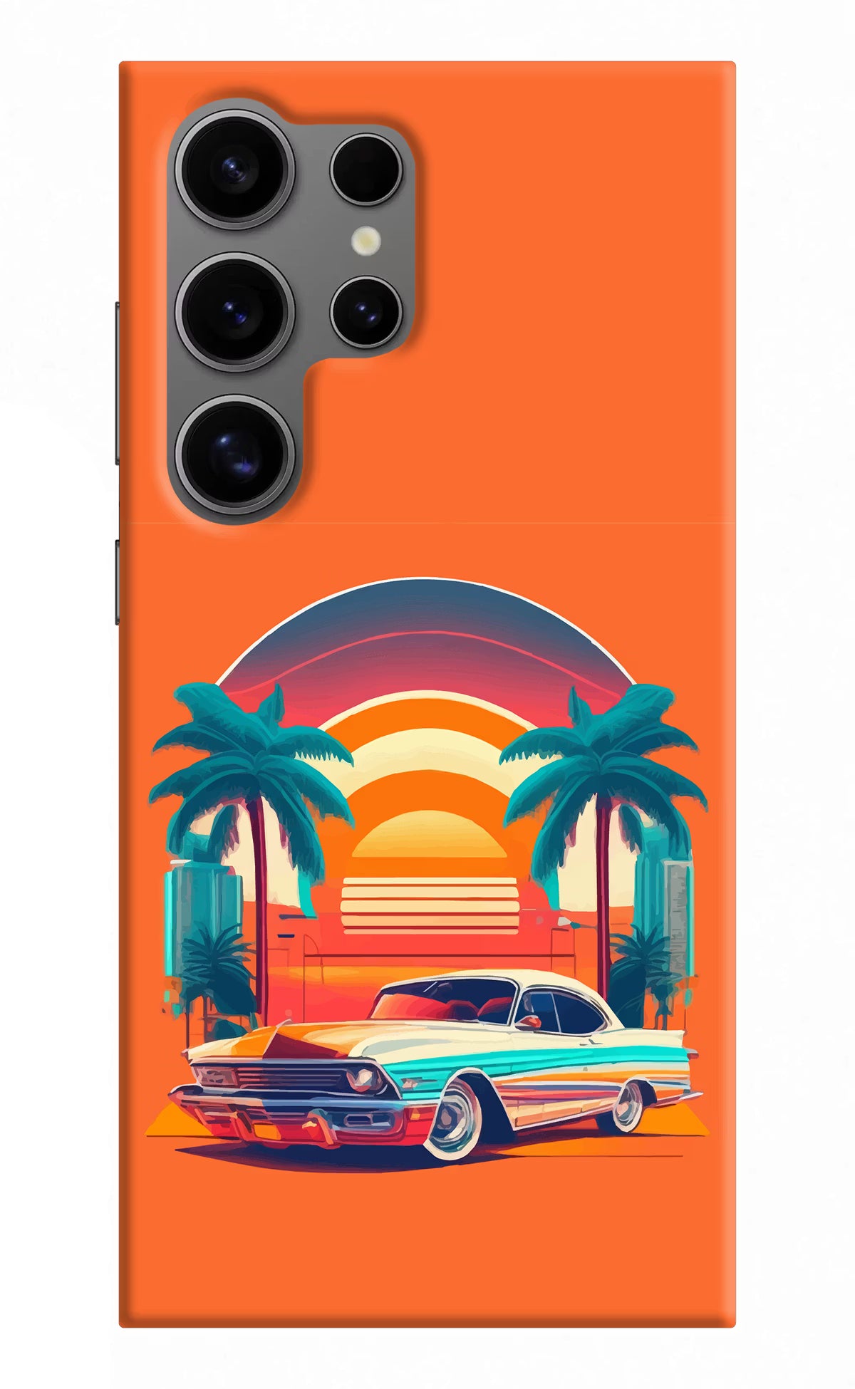 Palm Drive 80s Samsung S24 Ultra Hard Case Back Cover by Casekaro