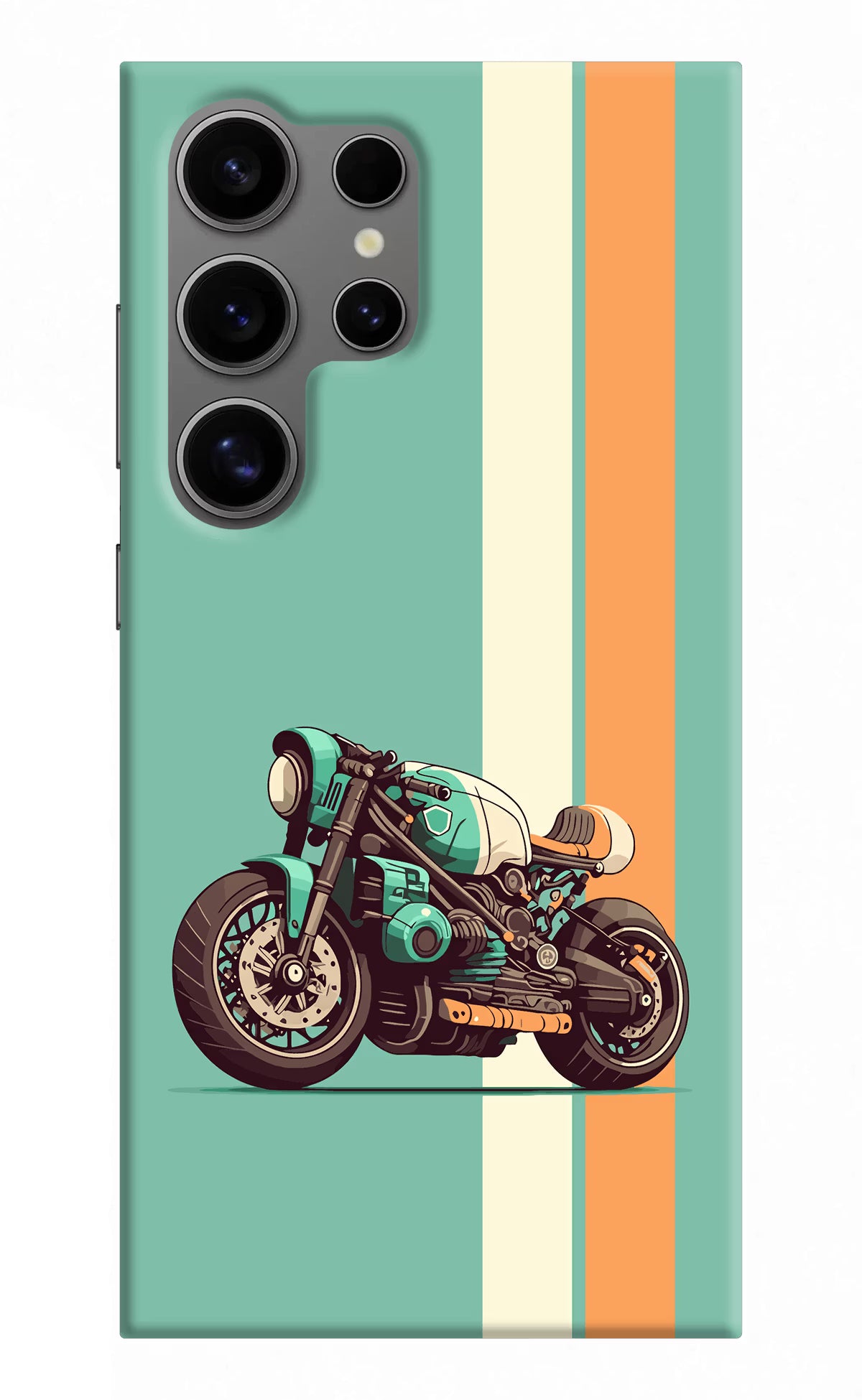 Striped Moto Drift Samsung S24 Ultra Hard Case Back Cover by Casekaro